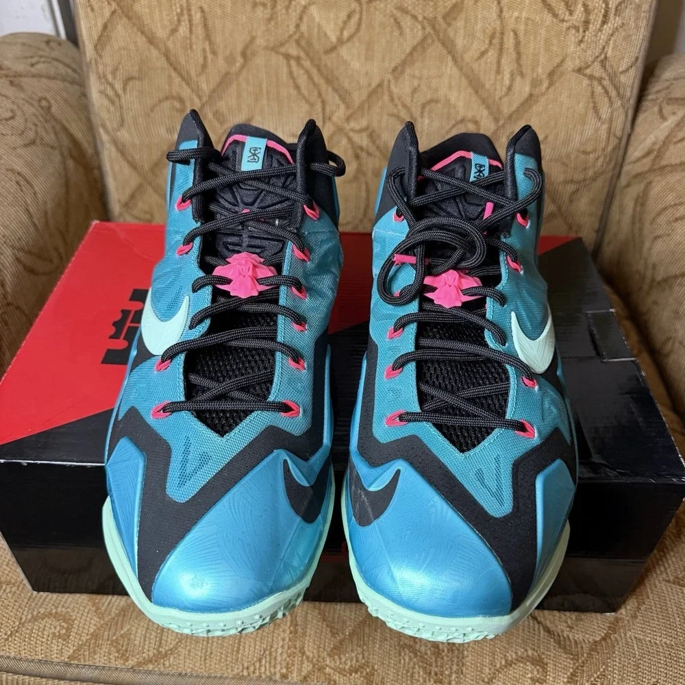 Nike LeBron 11 South Beach XI Men's Basketball Shoes Blue‎ Size 11 Clean W/ Box!